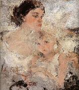 Nikolay Fechin Artist-s Wife and his daughter oil painting on canvas